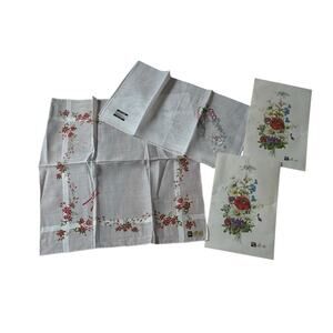 VTG Alba Handkerchiefs Hankies (2) Appenzell Swiss Made Floral Designer Cotton